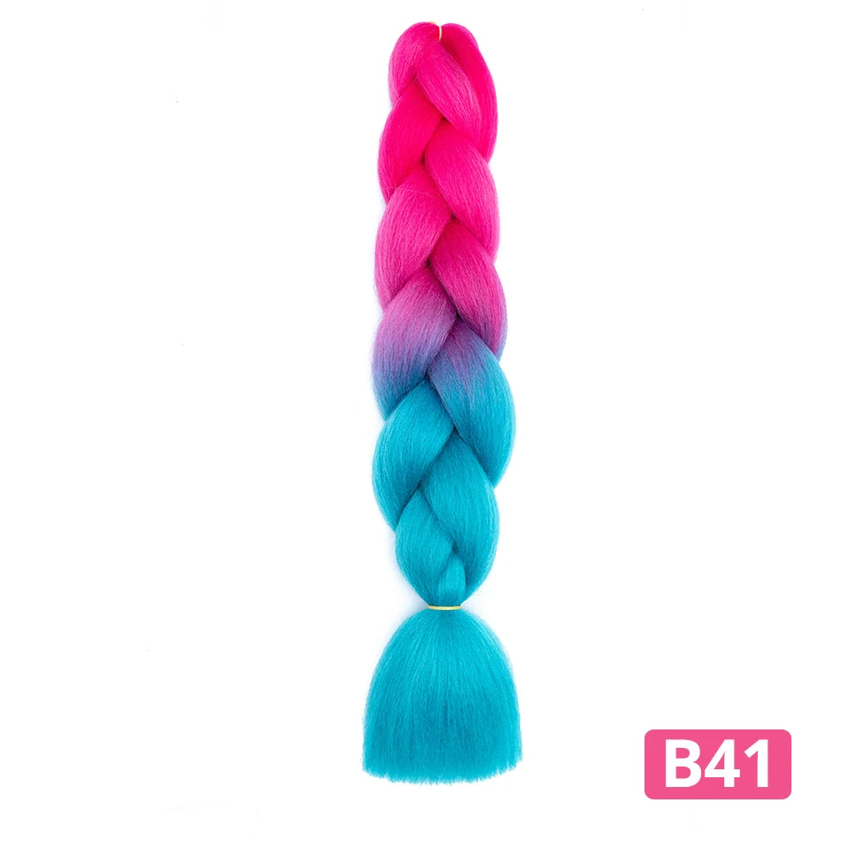 Colorful Hair for Braids Synthetic Braiding Hair Extensions for Girls Jumbo Braid Hair for Crochet Box Expression Braiding Hair