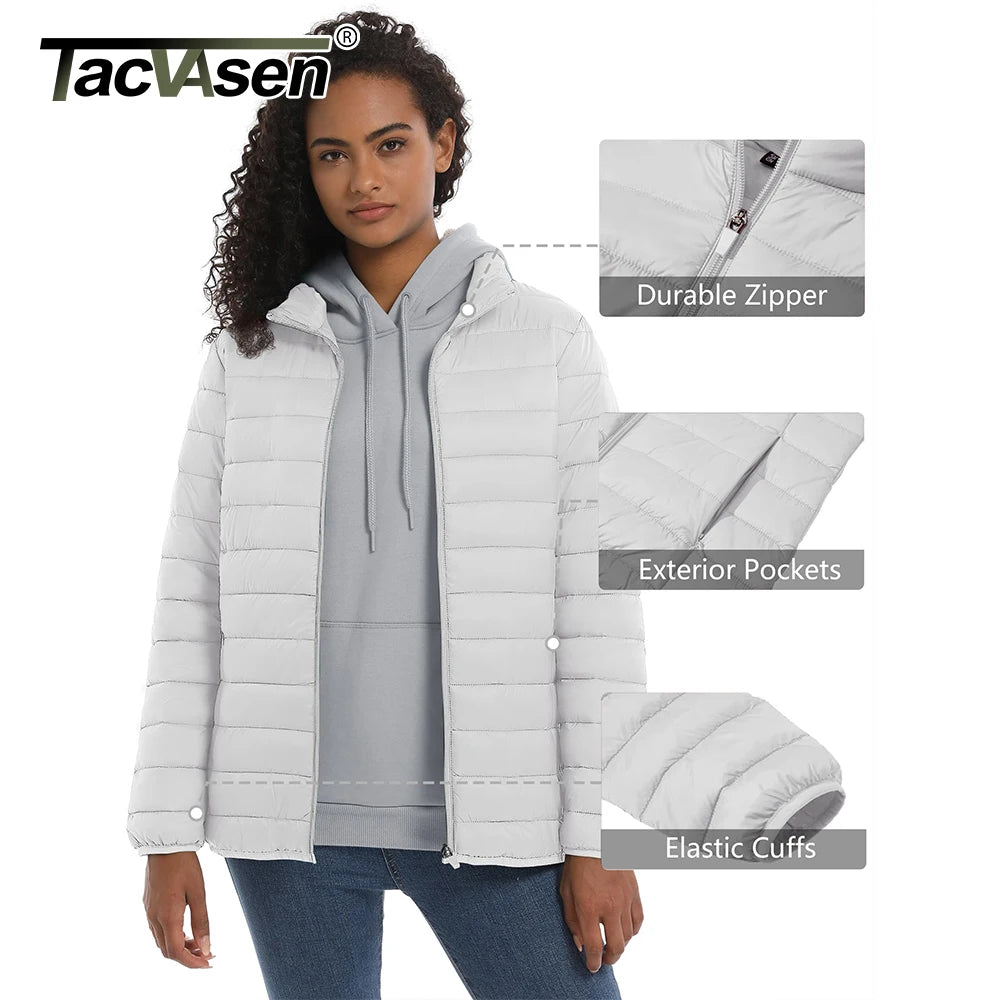 Womens Winter Lightweight Quilted Down Warm Coats Casual Windbreaker