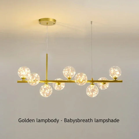 Modern Glass Ball Ceiling Chandelier for Table Dining Living Room Kitchen Island Molecule Pendant Lamp Indoor Lighting Fixture