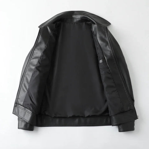 Men Bomber Leather Jacket