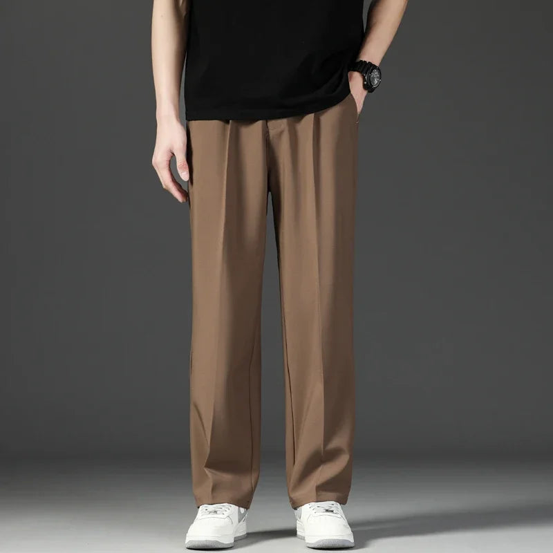 Men's Pants Straight Loose Sweatpants Soft Fashion Draping woven