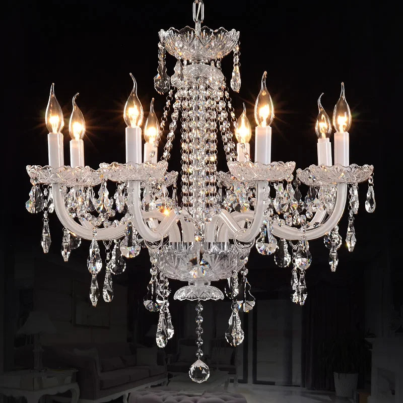 Vintage Elegant Ceiling Lamps Crystal Lustre Chandelier Living Room Dining Table Light Led Hanging Chandelier Home Appliance