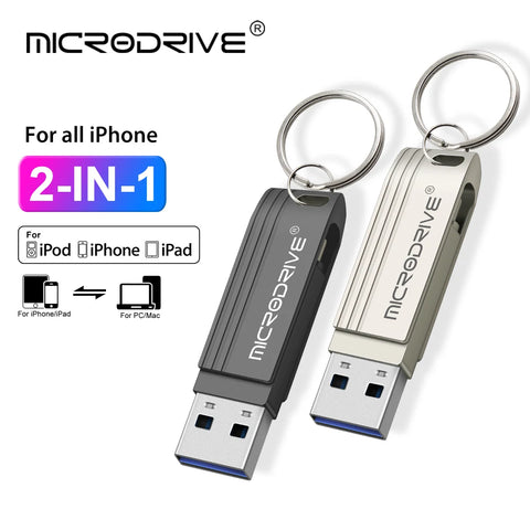 USB Flash Drive 3.0 64GB iPhone Memory Stick 256 128gb Photo Stick External Storage for iPhone/PC/iPad/More Device with USB Port