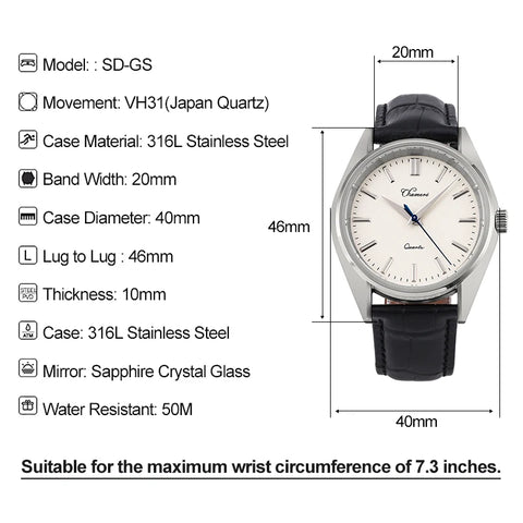 Stainless Steel Waterproof Men's Fashion Dress Watch