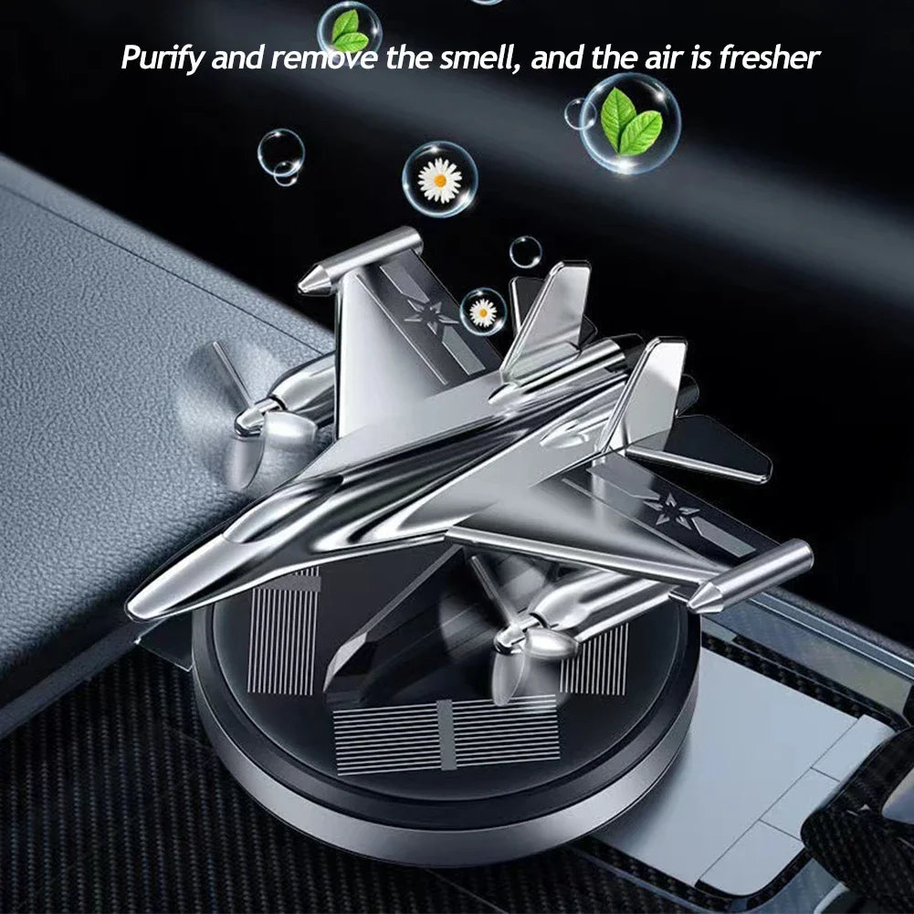 Solar Car Air Freshener Aircraft Rotating Aromatherapy Perfume