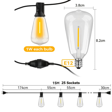 LED String Light Waterproof Patio Light