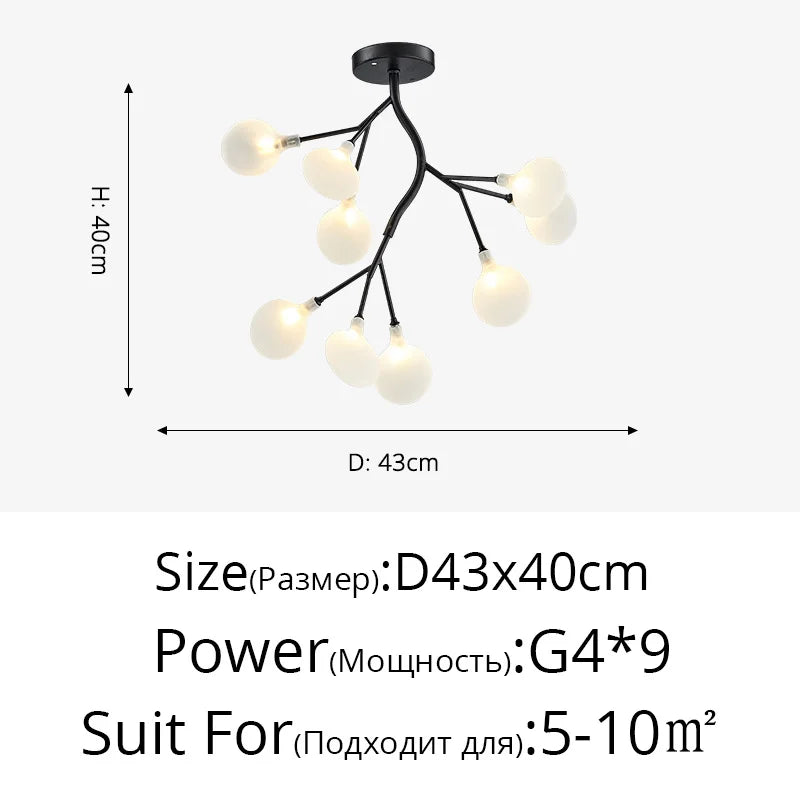 Nordic Gorgeous Firefly Lamp Home Indoor Lighting Luxurious Decor Hanging Lamp Modern LED Chandelier Living Room Bedroom Kitchen