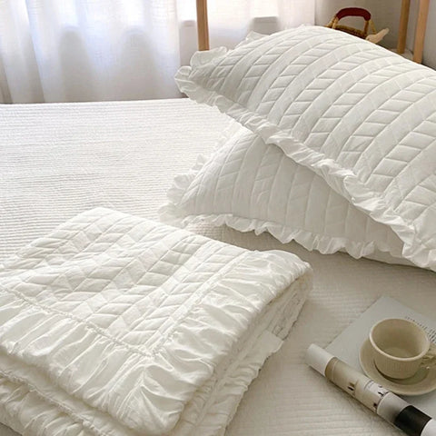 Korean Ruffles Quilted Summer Comforter Set