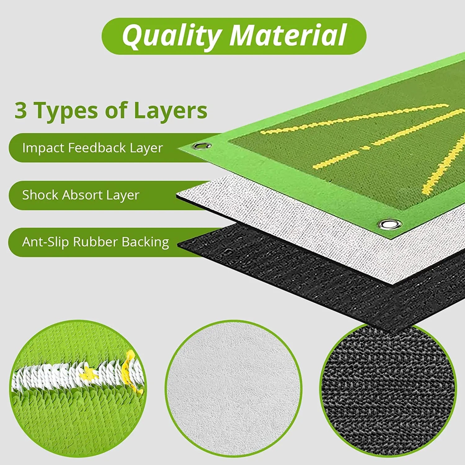 Golf Training Mat for Swing Detection Batting Path Feedback Practice Hitting Mats Training Aid Equipment  Indoor Outdoor