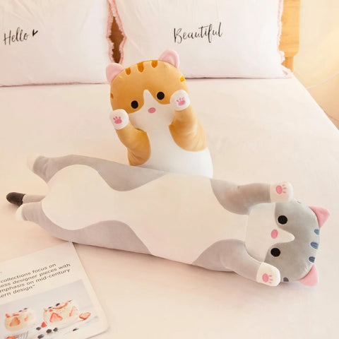 50-130CM Long Cat Plush Toys Cute Animal Cat Creative Long Soft Toys Office Break Nap Sleeping Pillow Stuffed Gift Doll for Kids