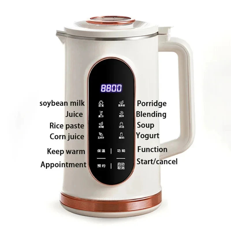 800ml/1500ml Soy Milk Machine Electric Juicer Blender Soybean Milk Maker Wall Breaking Machine 10-leaf Blade Breakfast Machine