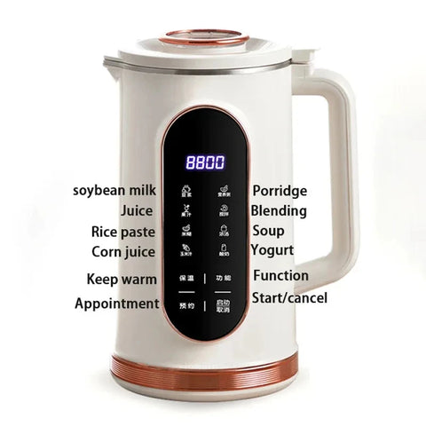 800ml/1500ml Soy Milk Machine Electric Juicer Blender Soybean Milk Maker Wall Breaking Machine 10-leaf Blade Breakfast Machine