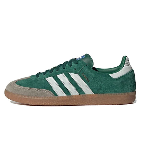 Adidas Originals Samba Low Skateboarding Shoes for Men and Women Unisex Green Tumbled Leather