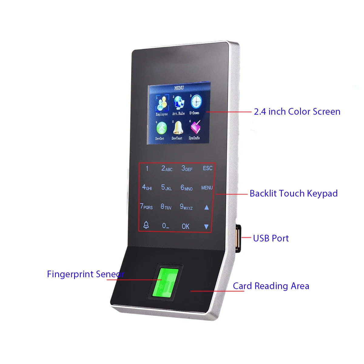 WiFi TCP/IP Biometric Fingerprint Door Lock Access Control System Finger and Card Time and Attendance