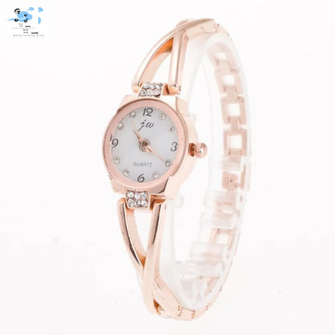 Fashion Women'S Minimalism  Golden Stainless Steel Wrist Watch Mechanical Watches Women'S  Fashion Cute Wristwatch Watch Women