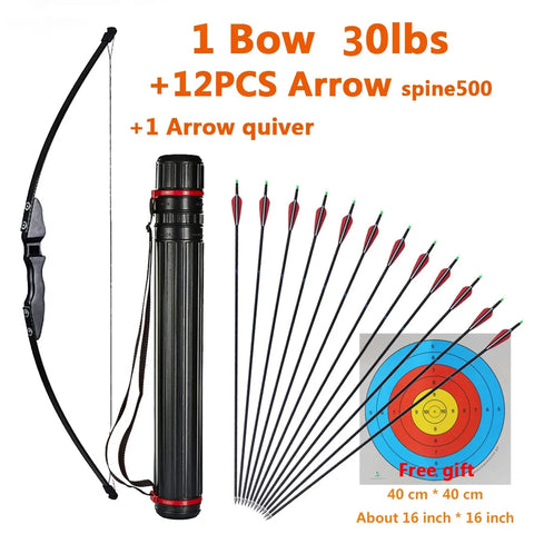 1pc Archery Recurve Bow Take-Down Straight Draw Bow For Children Adults Beginner Shooting Practise Hunting Game Accessories