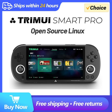 Trimui Smart Pro Handheld Game 4.96''IPS Screen Linux System Joystick RGB Lighting Smartpro Retro Video Game Console 2024 New