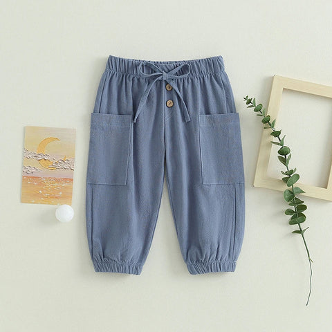 Cotton Linen Casual Baby Pants Toddler