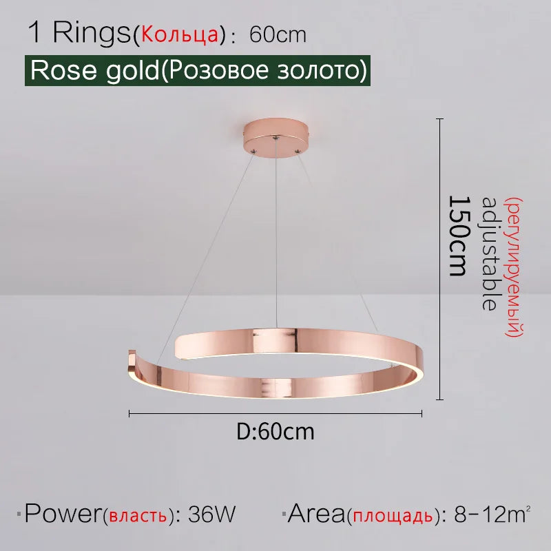 Ceiling chandelier Pendant lights Chandeliers for dining room LED Bedroom living room nordic home decor Modern Round ring lamps