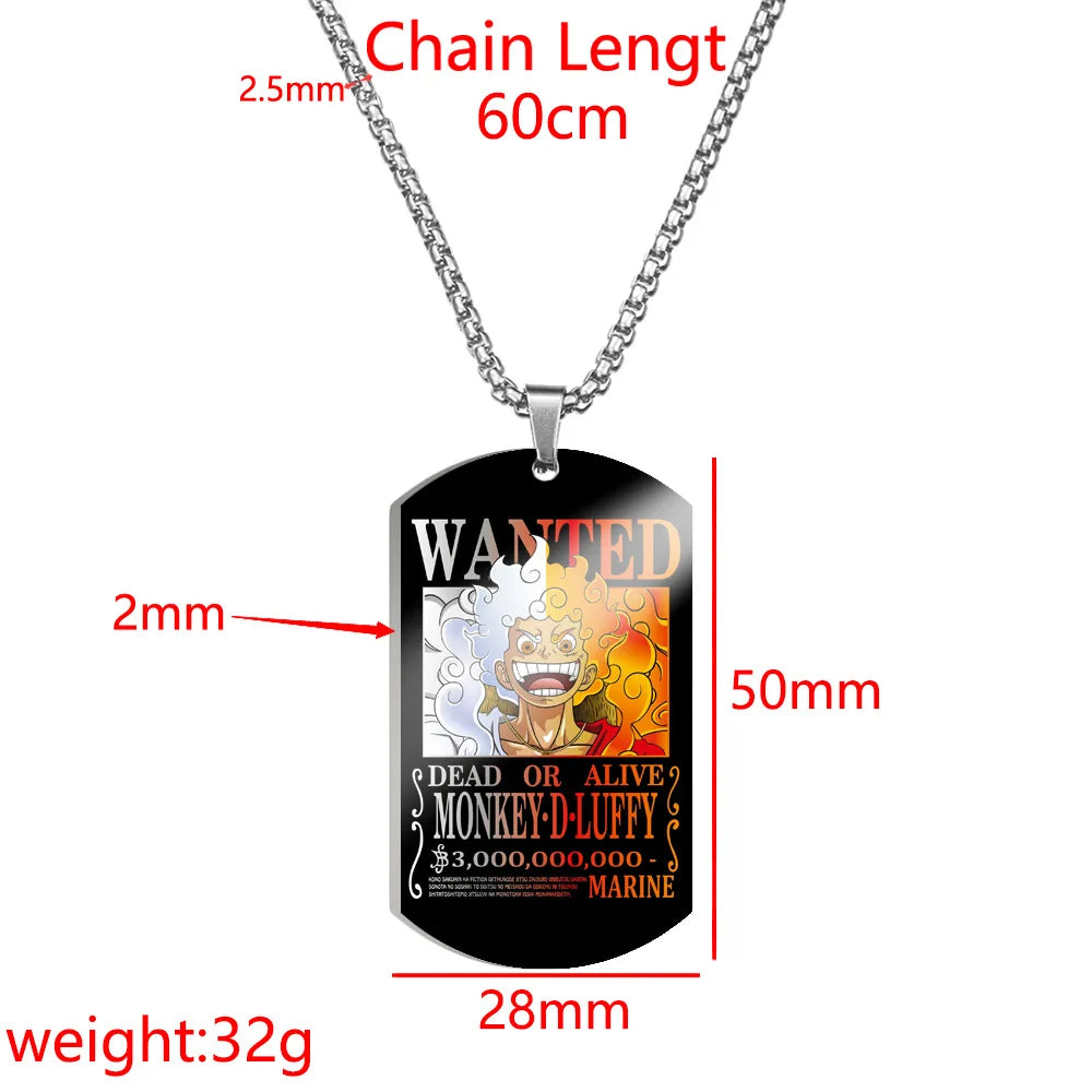 Man Necklace Men Wanted Warrant Stainless Steel Dog Tag Necklace