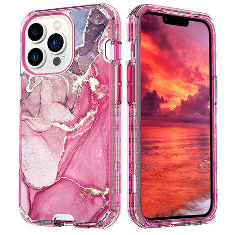 Gradient Colorful Marble Armor Case For iPhone 15 14 Pro MAX 13 12 11 X XS XR 7 8 14 Plus PC Bumper Shockproof Phone Cover