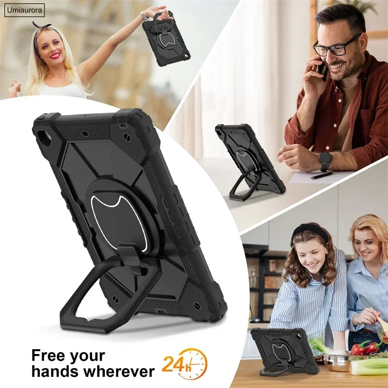 For IPad 9.7 7th 8th 9th 10.2 10th Gen Air 4 5 10.9 Pro 11 inch Kids Tablet Case Rotation Handle Stand Shockproof Rugged Cover