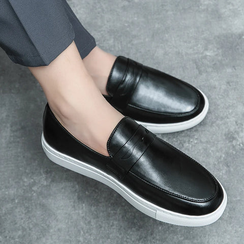 Men's Casual Shoes Fashion Loafers Moccasins Slip On Man Flats Comfortable Male Genuine Leather Shoes Chaussure Homme Cuir