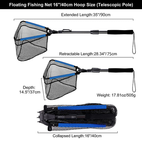 Floating Fishing Net  Aluminium Alloy Foldable Telescoping Landing Net