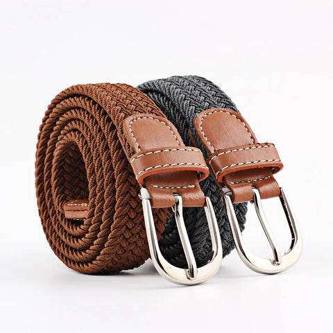 Canvas Elastic Jeans Belts Young Student Woven Canvas Thin Waistband