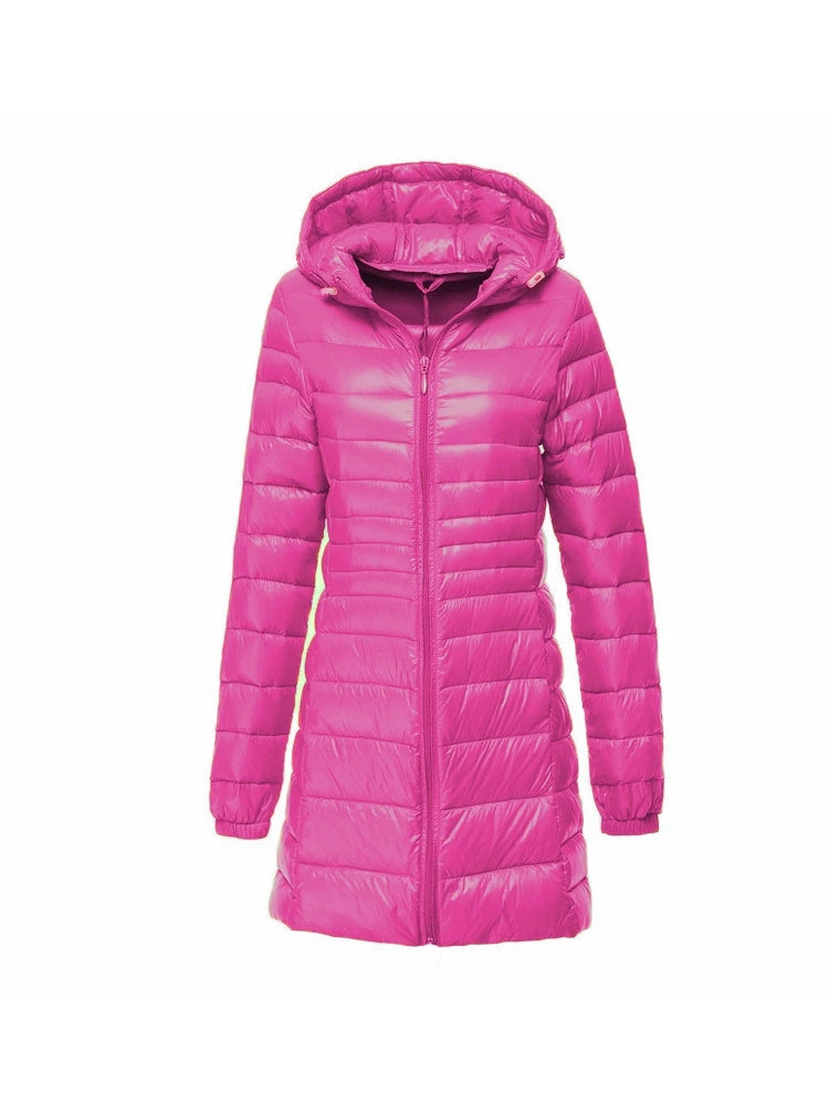 Light Down Jacket Women With Hooded Down Coat Female Big Size Coats