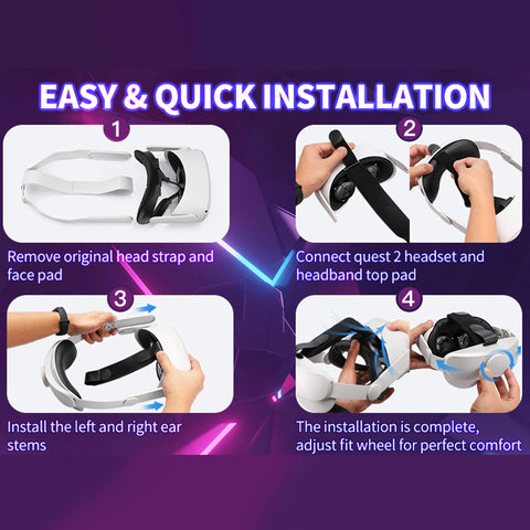 Design Head Strap Accessories Compatible With Quest 2, Elite Strap For Enhanced Support And Comfort,VR With Adjustable Headbands