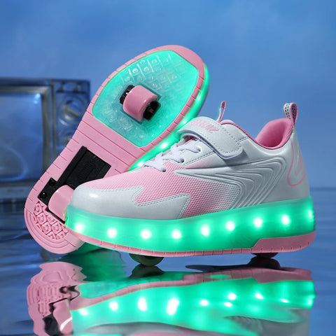 Roller Skates Kid Sneakers LED Illuminated Shoes