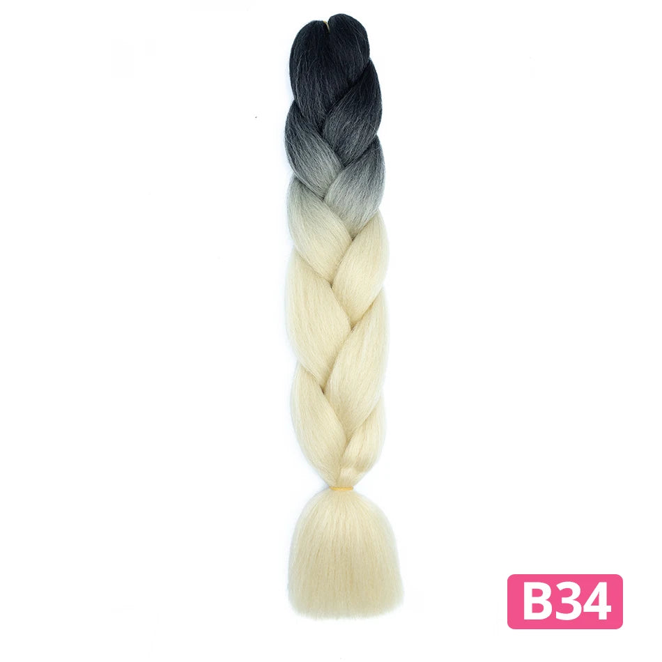 Colorful Hair for Braids Synthetic Braiding Hair Extensions for Girls Jumbo Braid Hair for Crochet Box Expression Braiding Hair