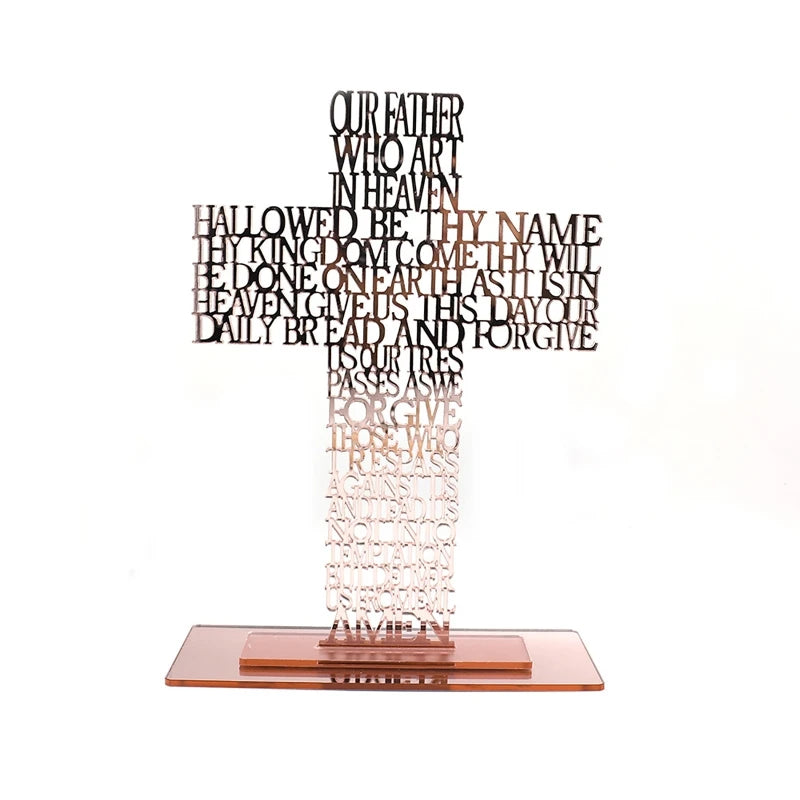 Hollow Out Acrylic Priest Father Scriptures for Cross