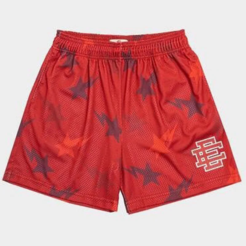 New Summer Eric Emanuel EE Basic Mesh Short Classic Floral Printed Gym Shorts Men's Gym Basketball Sports Beach Shorts