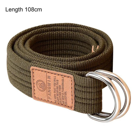 Casual Business Jeans Double Buckle Belt Outdoor Braided Waistband