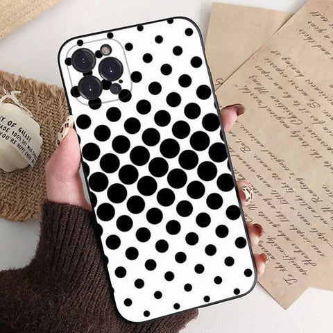 Black And White Polka Dot Phone Case For iPhone 8 7 6 6S Plus X SE 2020 XR XS 14 11 12 13 Mini Pro Max Mobile Case