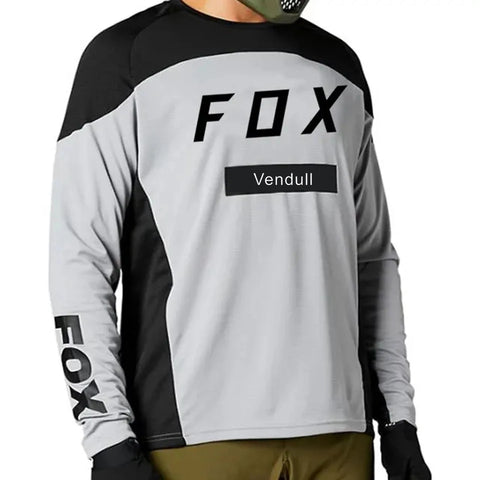 2024Vendull Fox MTB Road Jerseys Motocross Shirt Men Breathable Mountain Bike Mtb Long Sleeve Racing Quick-drying Cycling Jersey