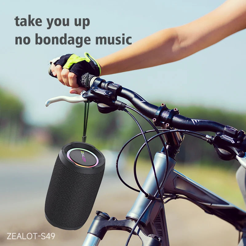 Zealot S49 20W Portable Ourdoor Wireless Subwoofer Speaker,Waterproof IPX 6,Dual Pairing,3600mAh Battery, 12 Hours Playtime