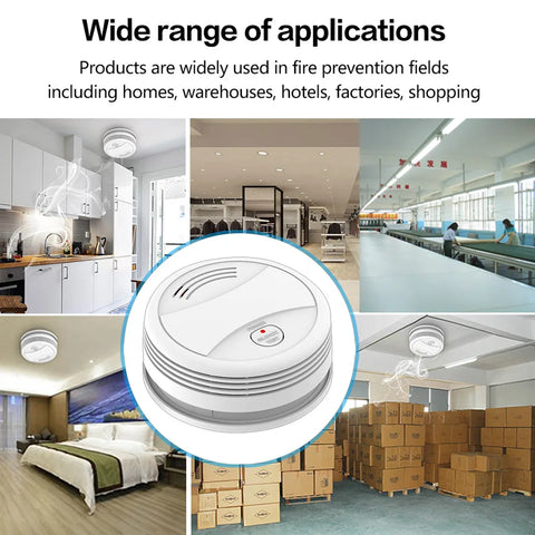 Tuya Smart Wifi Smoke Detector Fire Protection Home Security Alarm Sound Light Fire Alarm Home Security System Alarm APP Control