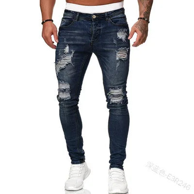 Jeans Men Pants Wash Solid Color Multi Pockets Denim Mid Waist Cargo Jeans Plus Size Fahsion Casual Trousers Male Daily Wear