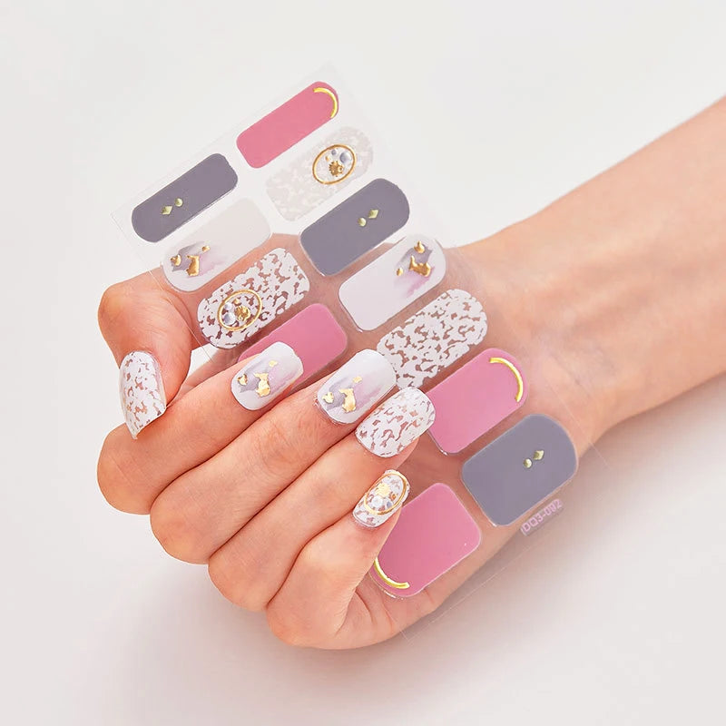 Color Nail Strips Patch Slider Nail Sticker Full Cover Decal Manicure Patch