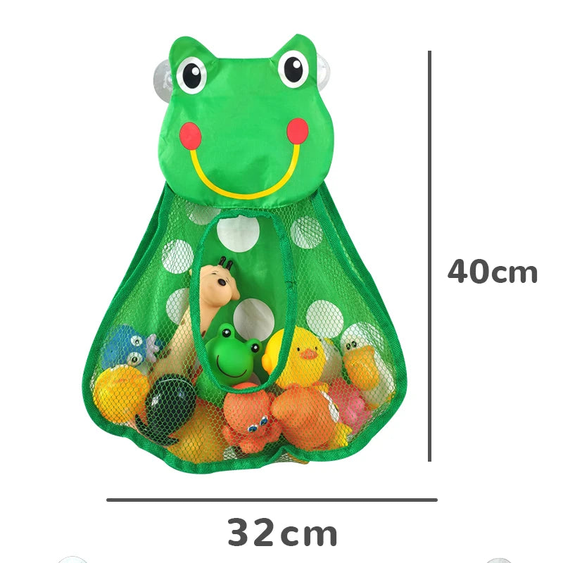 Toy Storage Bag Strong Suction Cups Bath Game Bag Bathroom Organizer