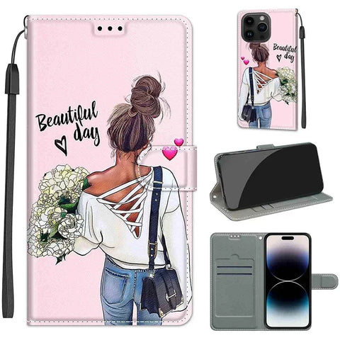 Butterfly Pattern Wallet Flip Case For Samsung Galaxy S24 Ultra S23 Plus S23 FE S22 S21 FE Leather Card Slot Phone Back Cover