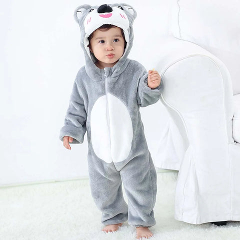 Newborn Baby Boy Clothing Animal Cartoon Hooded Jumpsuits Winter Baby Pajamas Onesies Kids Sleepwear Newborn Baby Pyjamas