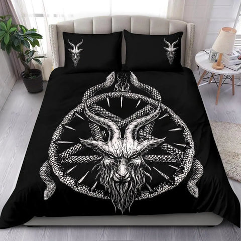 Skull Skeleton Satanic Goat Skull Duvet Cover Set