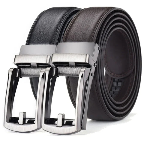 Men's Click Belt Business Luxury Designer Brand Genuine Leather Belts Jeans Automatic Adjustable Alloy Buckle Waist Straps Belts