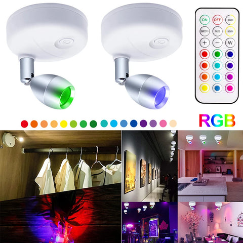 Wireless LED Spotlights RGB Remote Control