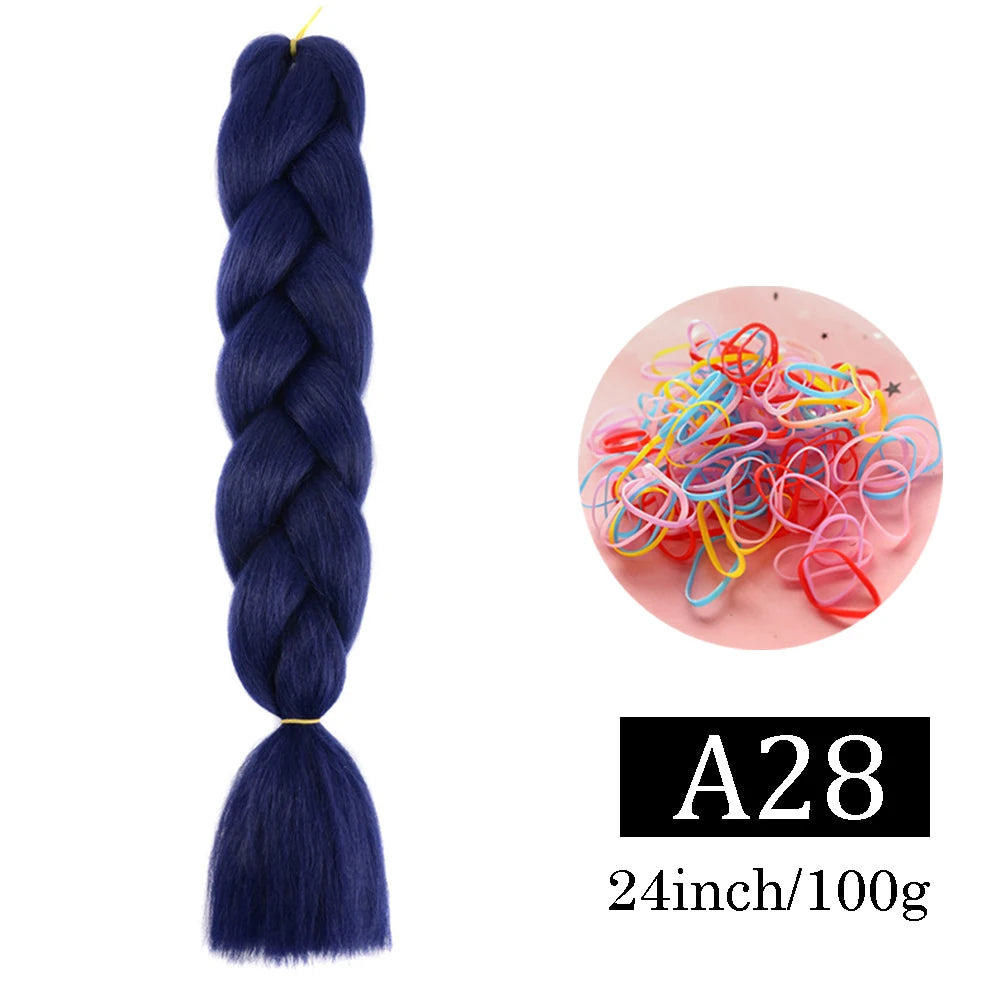 24 Inch Jumbo Braids Extensions Synthetic Braiding Hair Afro Ombre Color kanekalon Hair for Children Braid