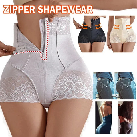 Tummy Control Panties Women Zipper Body Shaper Pants